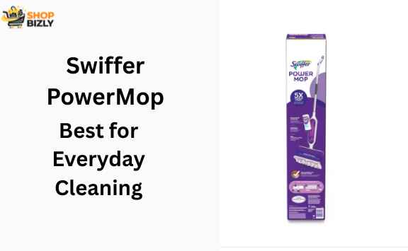Swiffer PowerMop removing dust and dirt from hardwood floors