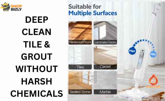 Best steam mop for tile floors and grout cleaning sealed ceramic floor in a modern kitchen
