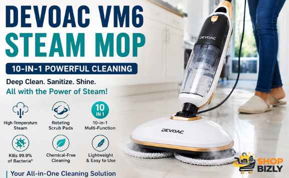 DEVOAC VM6 Steam Mop cleaning ceramic tile floor