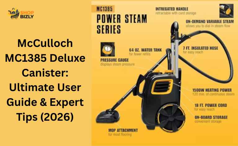 McCulloch MC1385 Deluxe Canister steam cleaner front view