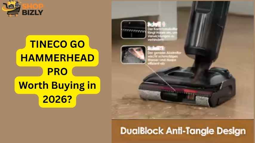 Tineco GO Hammerhead Pro cordless mop and vacuum cleaning crumbs and a light spill on a sealed hardwood floor