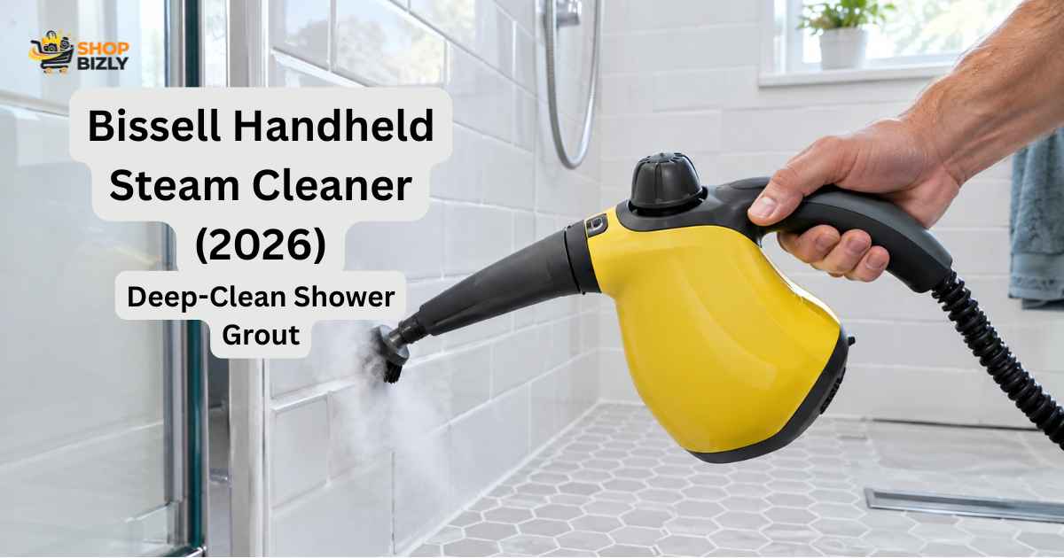 Bissell handheld steam cleaner cleaning bathroom grout